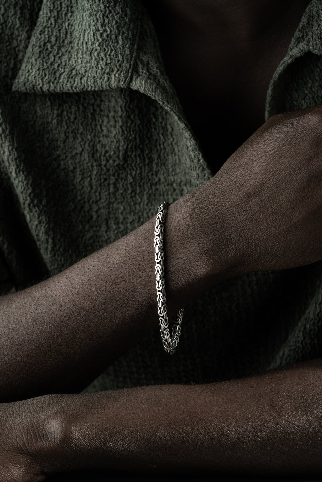 KING ARMBAND KVADRAT OXIDHJUL 5MM | 925 SILVER