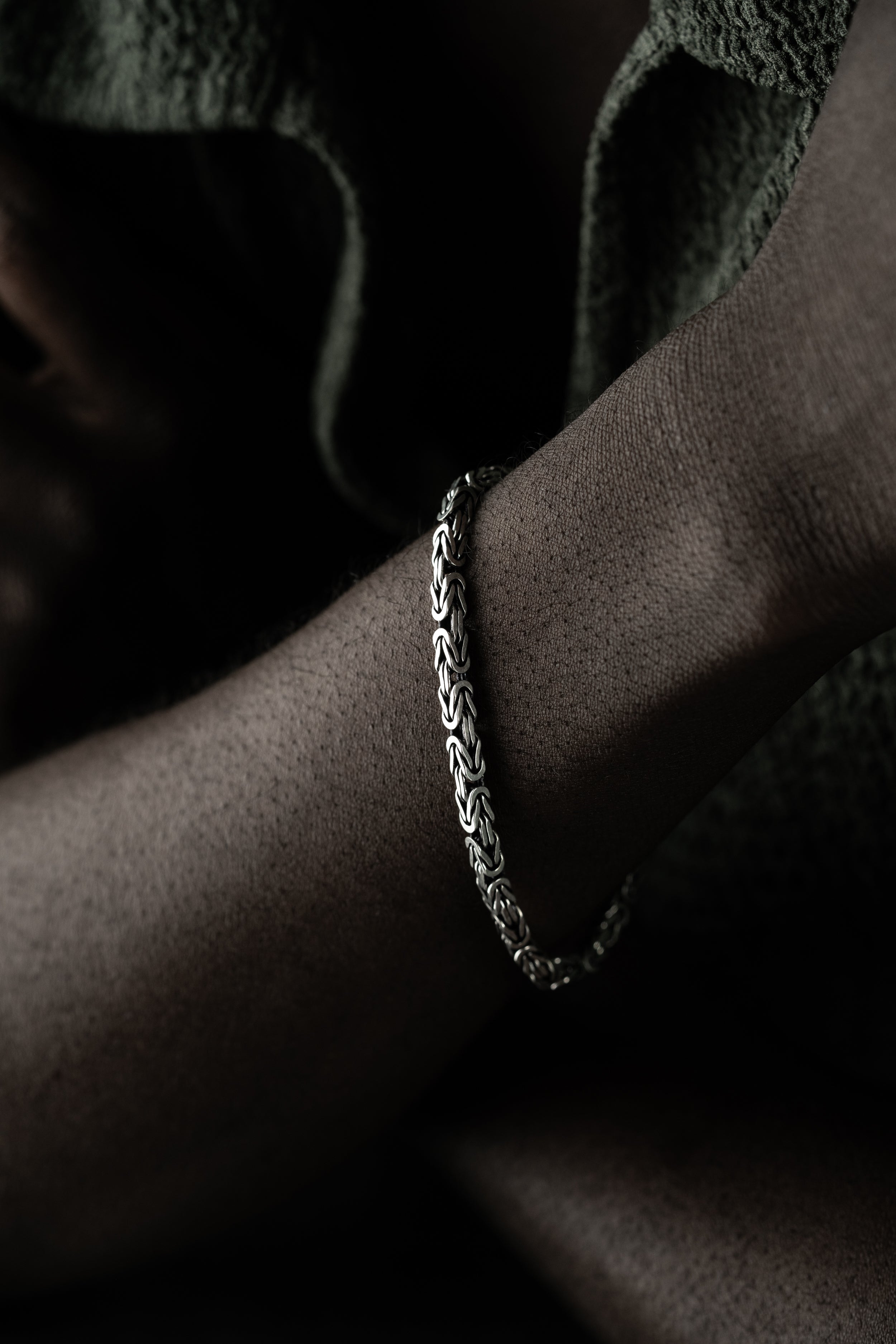 KING ARMBAND KVADRAT OXIDHJUL 5MM | 925 SILVER