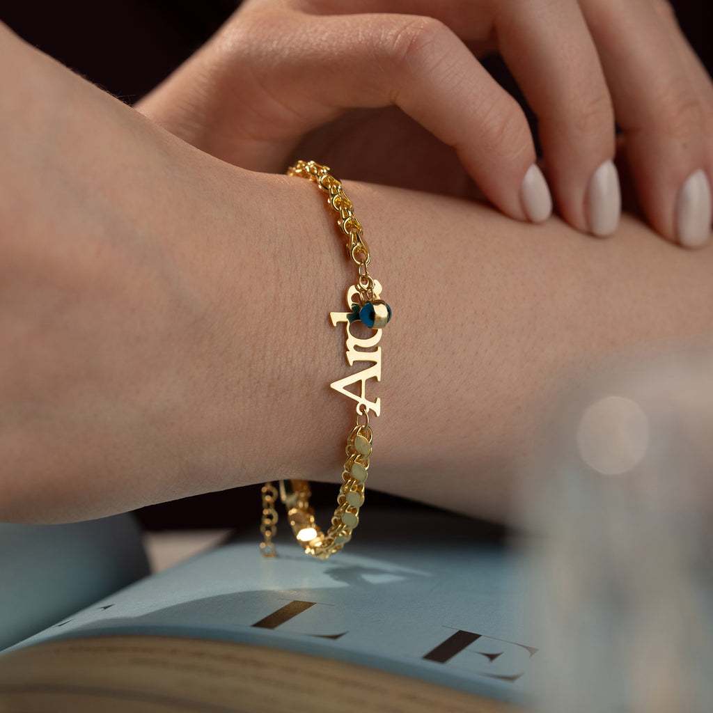 PÄRLARMBAND MED ÖNSKET NAMN | 925 SILVER