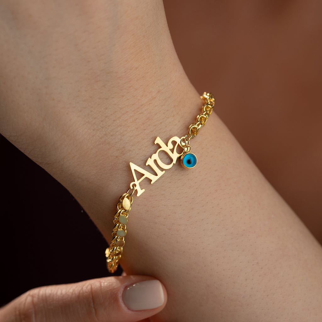 PÄRLARMBAND MED ÖNSKET NAMN | 925 SILVER