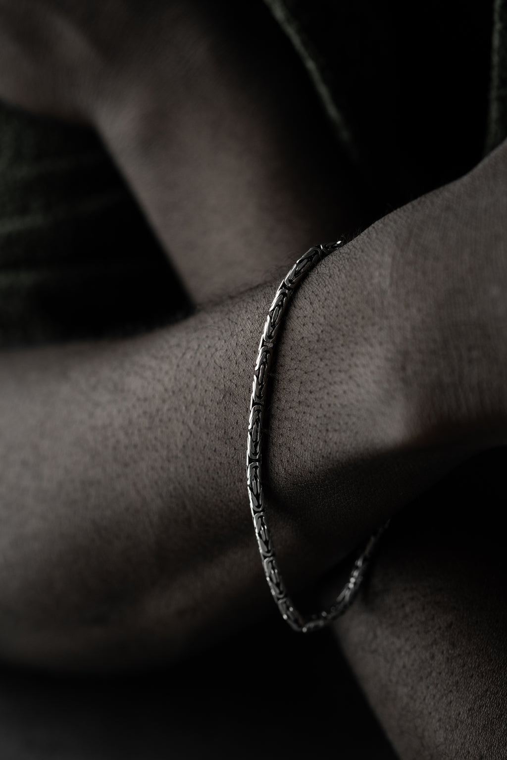 KING ARMBAND OVAL OXIDHJUL 3MM | 925 SILVER