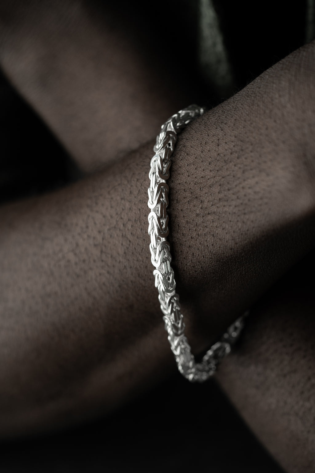 KING-ARMBAND KVADRAT MASSIVT 4MM | 925 SILVER