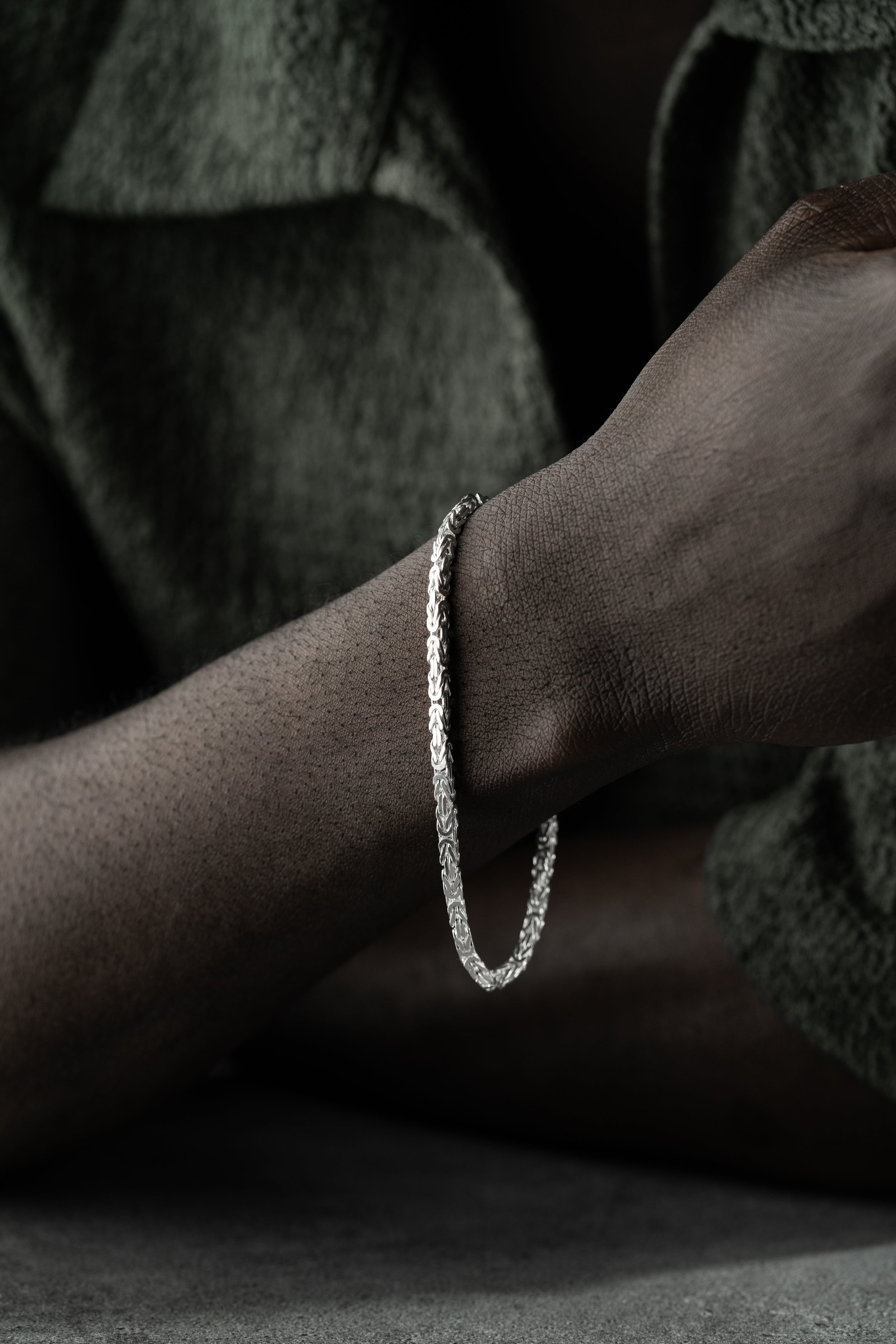 KING-ARMBAND KVADRAT MASSIVT 3MM | 925 SILVER