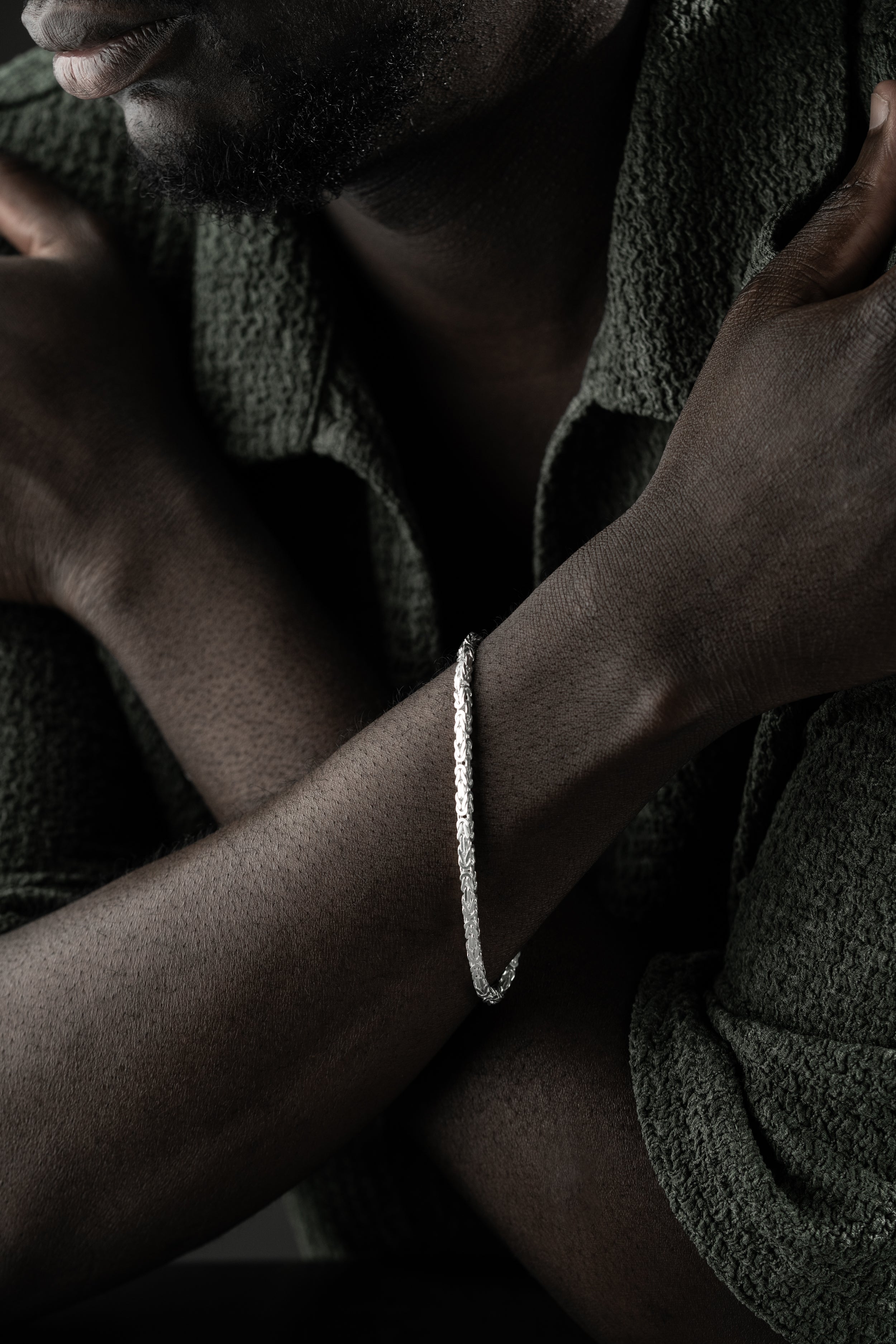 KING-ARMBAND KVADRAT MASSIVT 3MM | 925 SILVER
