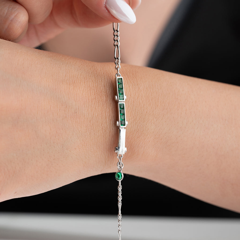 MISO GRÖNT ARMBAND | 925 SILVER