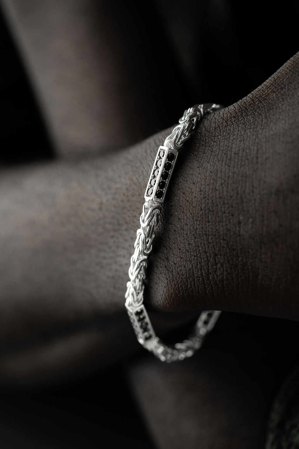 KING ARMBAND SVART RHINESTENES 5MM | 925 SILVER