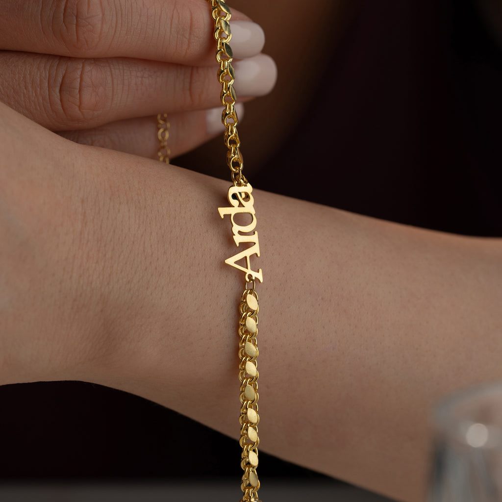 PÄRLARMBAND MED ÖNSKET NAMN | 925 SILVER