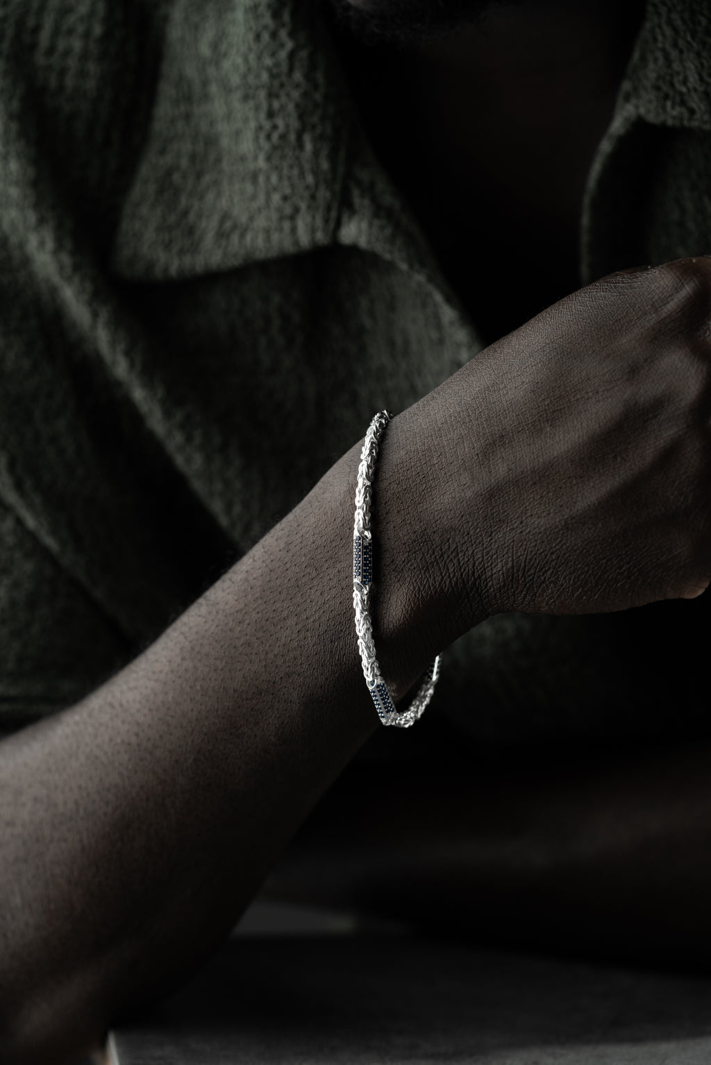 KING ARMBAND BLÅ RINESTENAR 5MM | 925 SILVER