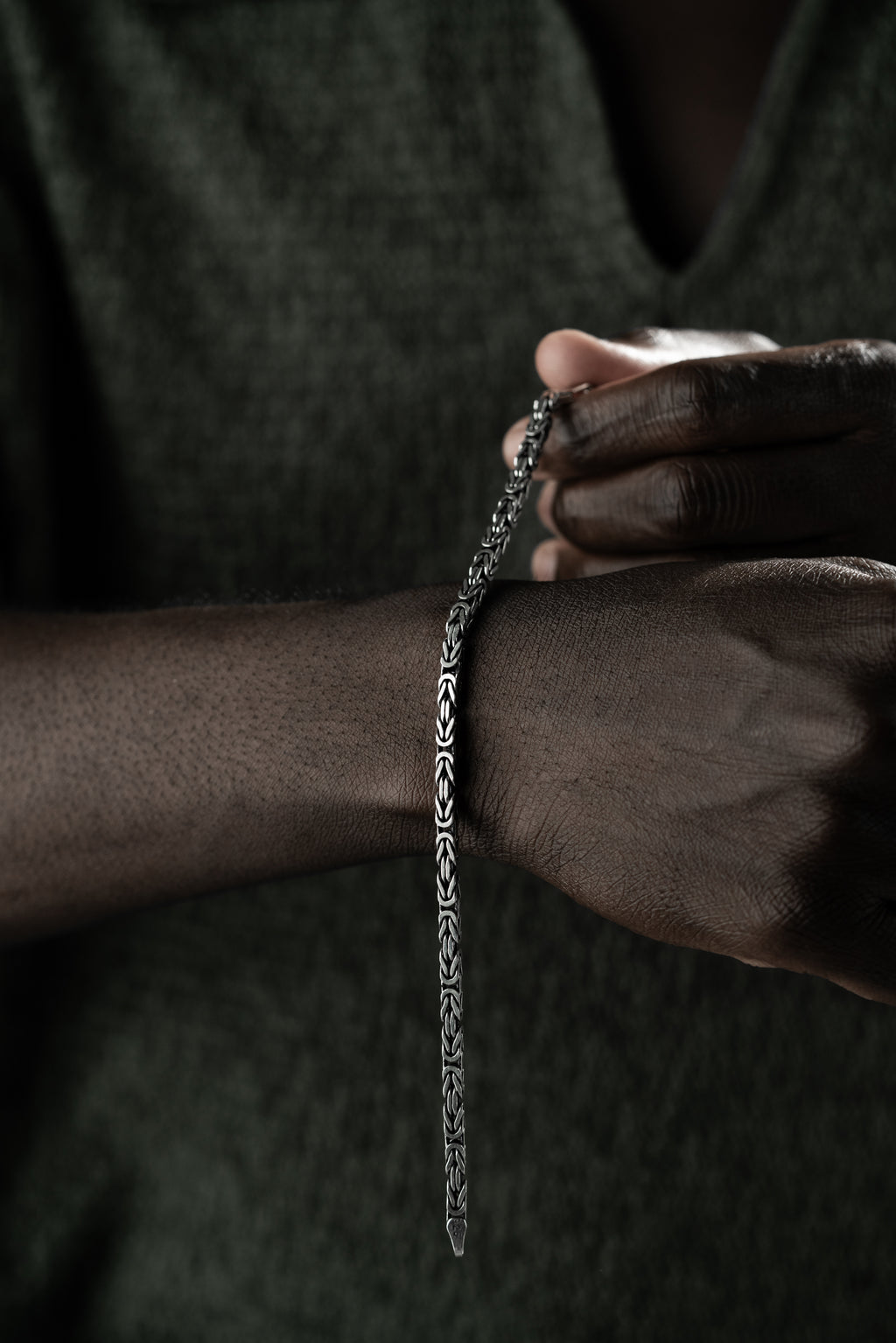 KING ARMBAND KVADRAT OXIDHJUL 5MM | 925 SILVER