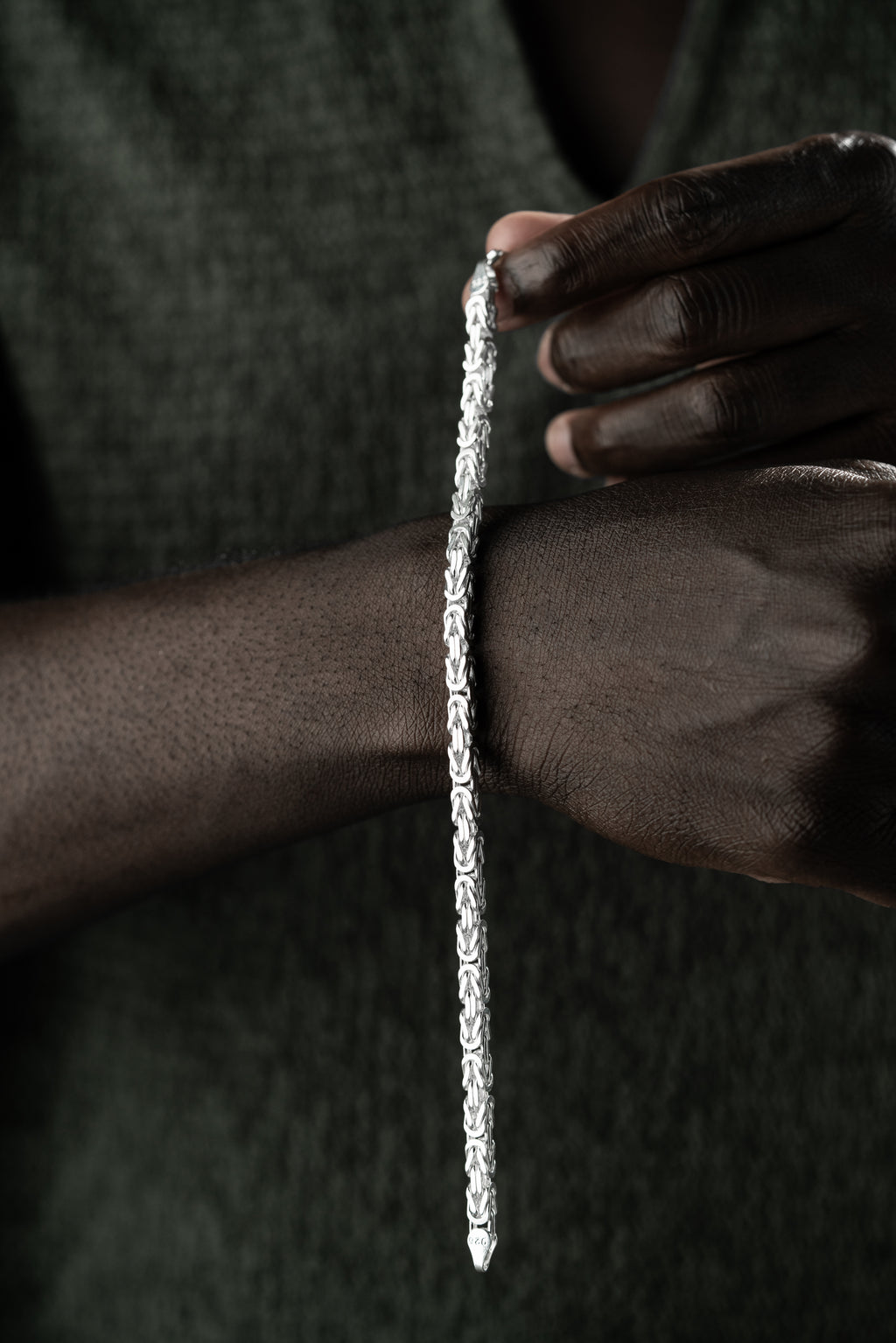 KING-ARMBAND KVADRAT MASSIVT 4MM | 925 SILVER