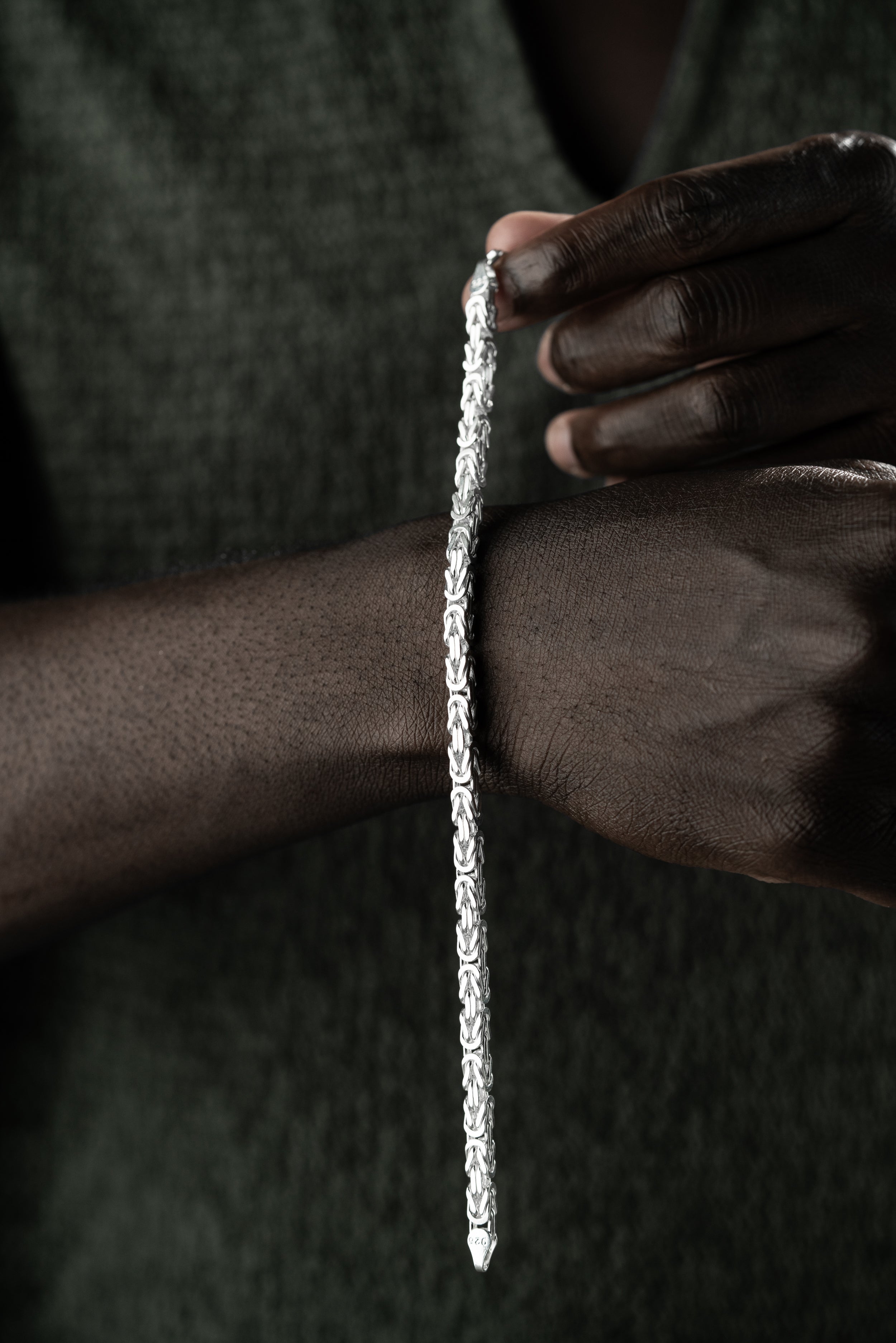 KING-ARMBAND KVADRAT MASSIVT 4MM | 925 SILVER