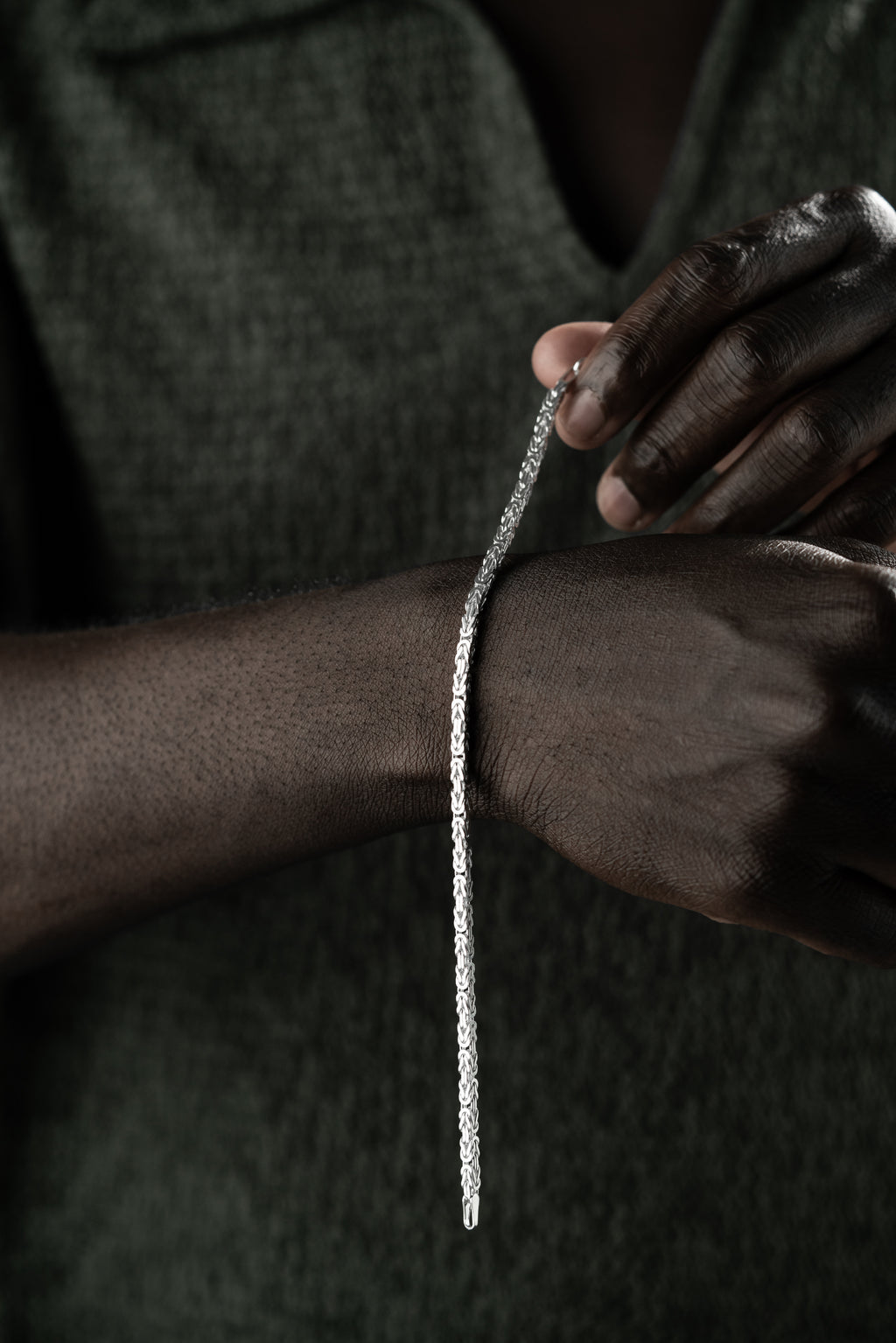 KING-ARMBAND KVADRAT MASSIVT 3MM | 925 SILVER