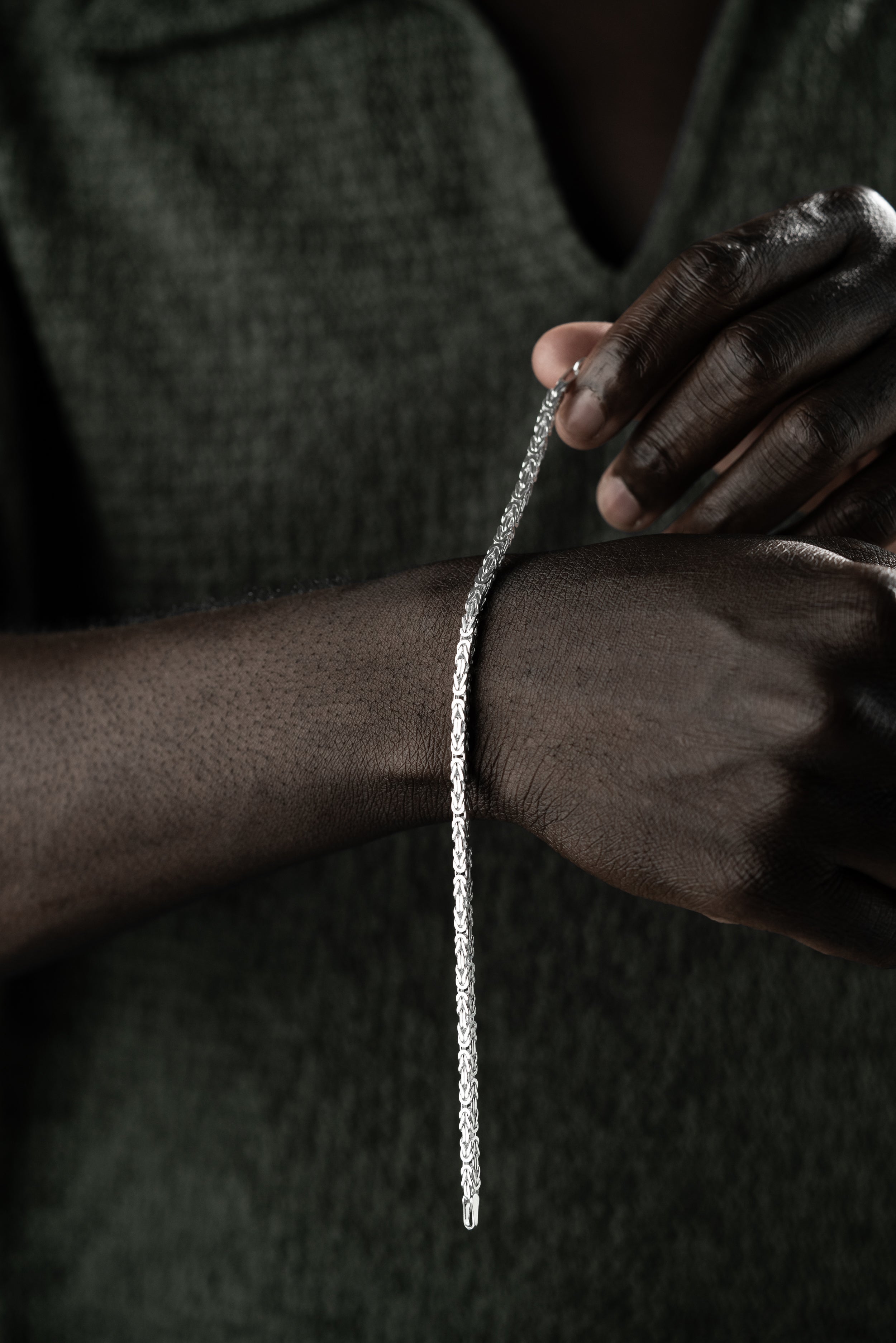 KING-ARMBAND KVADRAT MASSIVT 3MM | 925 SILVER