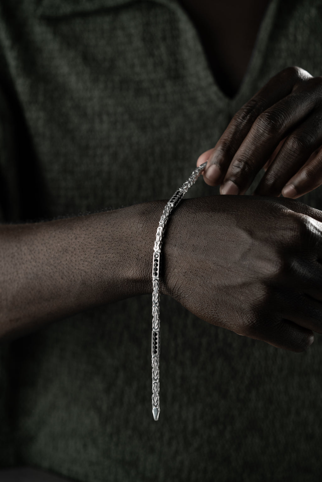 KING ARMBAND SVART RHINESTENES 5MM | 925 SILVER