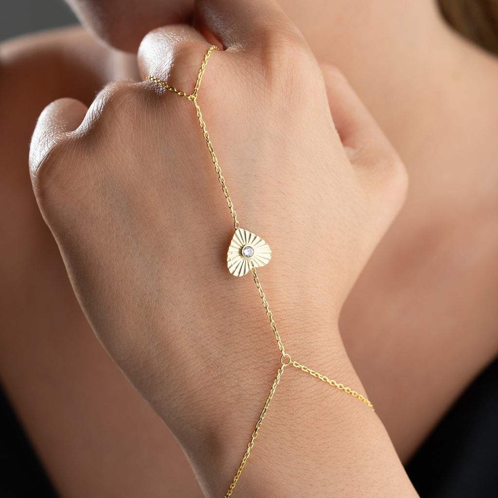 HANDKEDJA HJÄRTSTEN | 925 SILVER