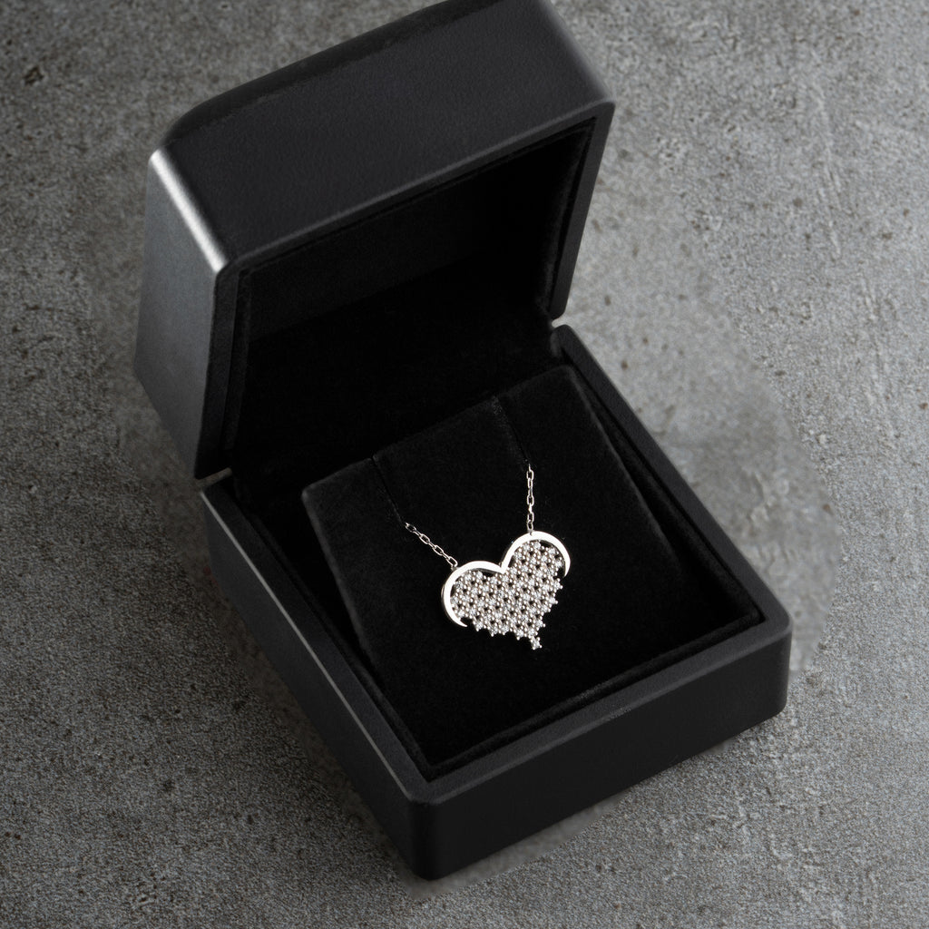 HJÄRTA KRAGE RHINESTONE STEN | 925 SILVER