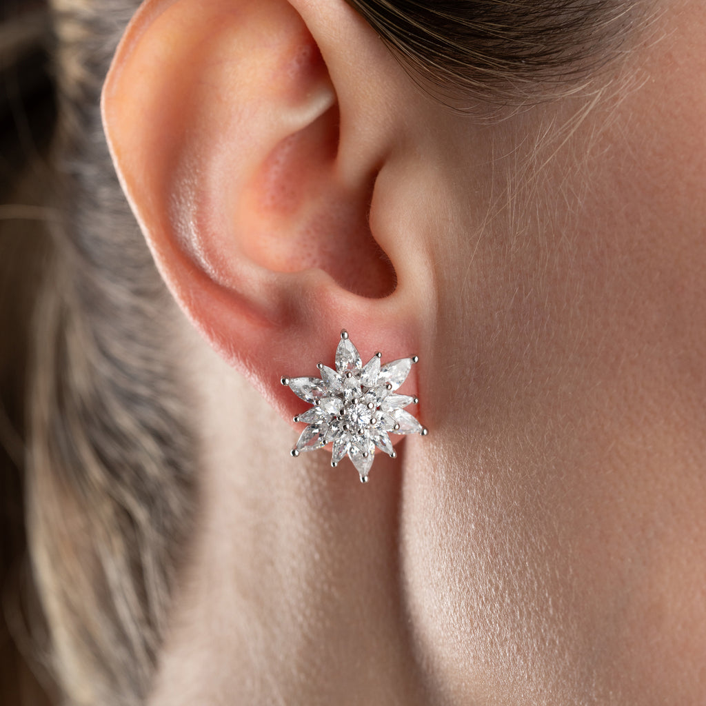 GRACE LOTUS ÖRHÄNGEN | 925 SILVER