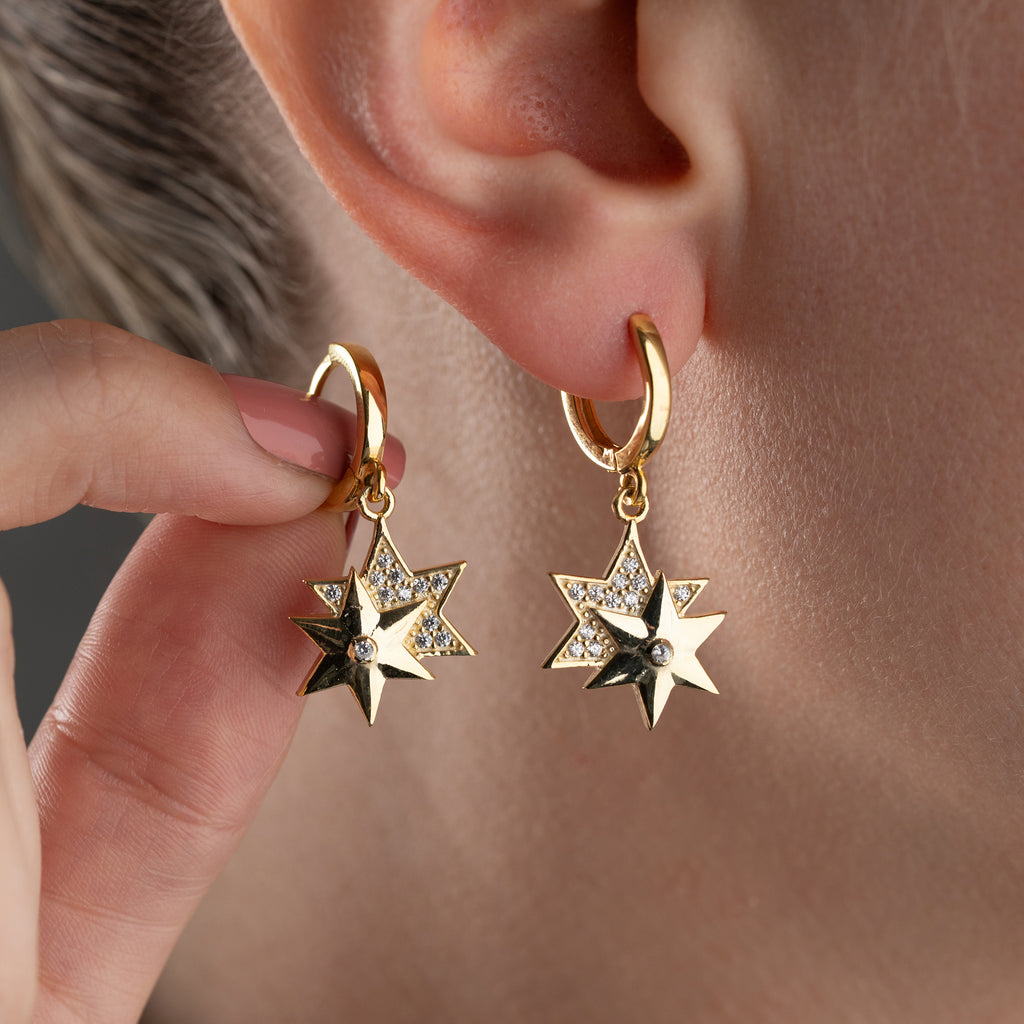 DUBBELSTJÄRNÖRÖRHÄNGEN | 925 SILVER