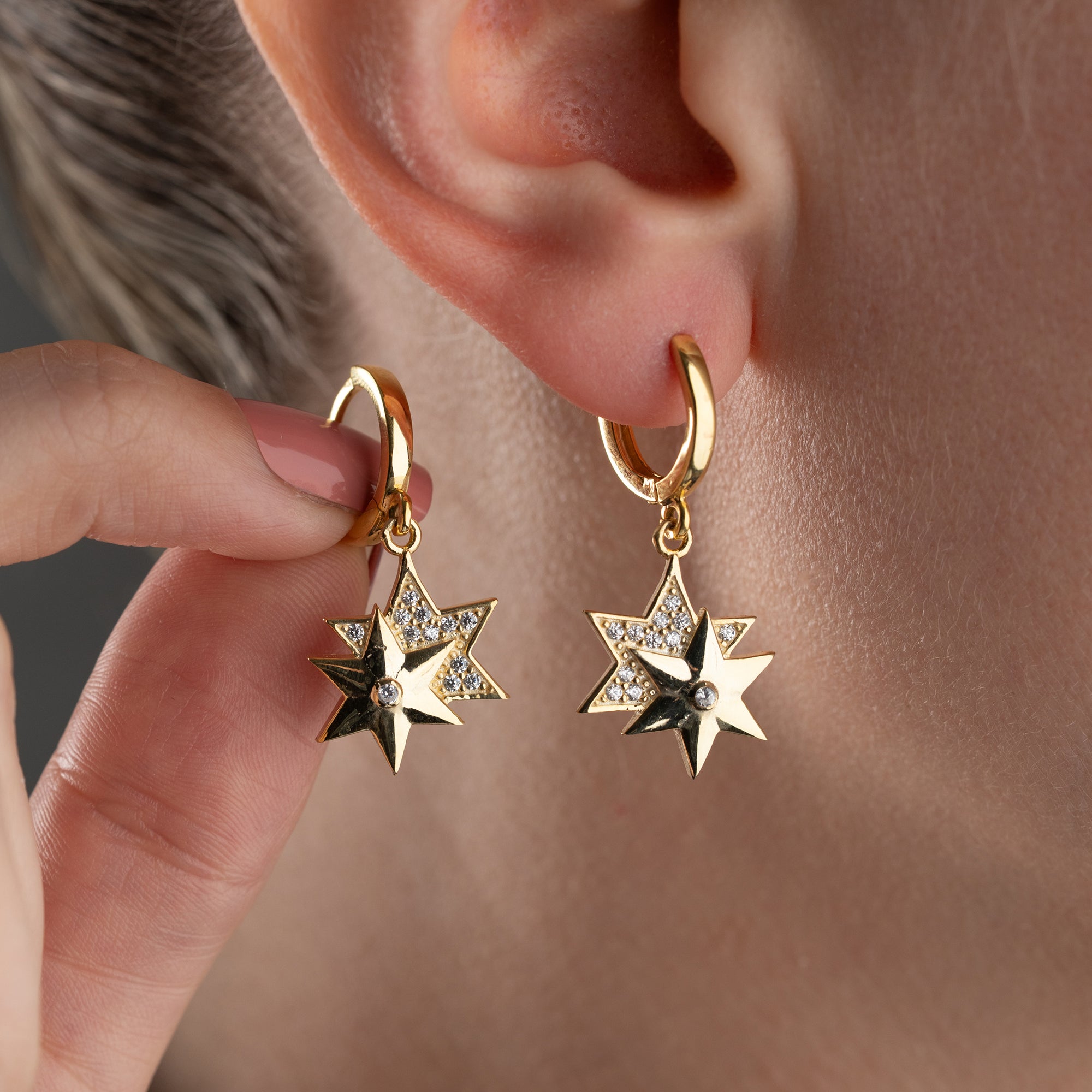 DUBBELSTJÄRNÖRÖRHÄNGEN | 925 SILVER