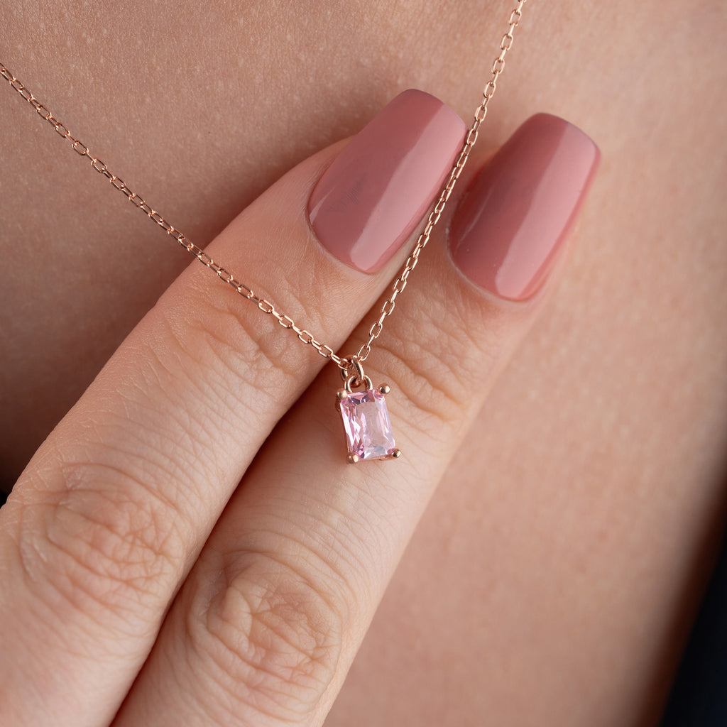 ROSA BAGUETTEHALSBAND | 925 SILVER