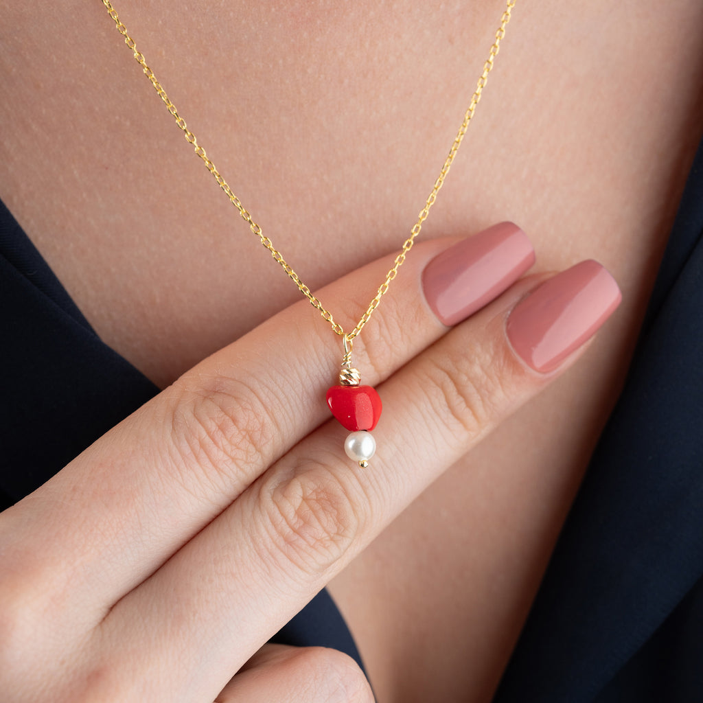 HJÄRTA PÄRL KRAGE | 925 SILVER