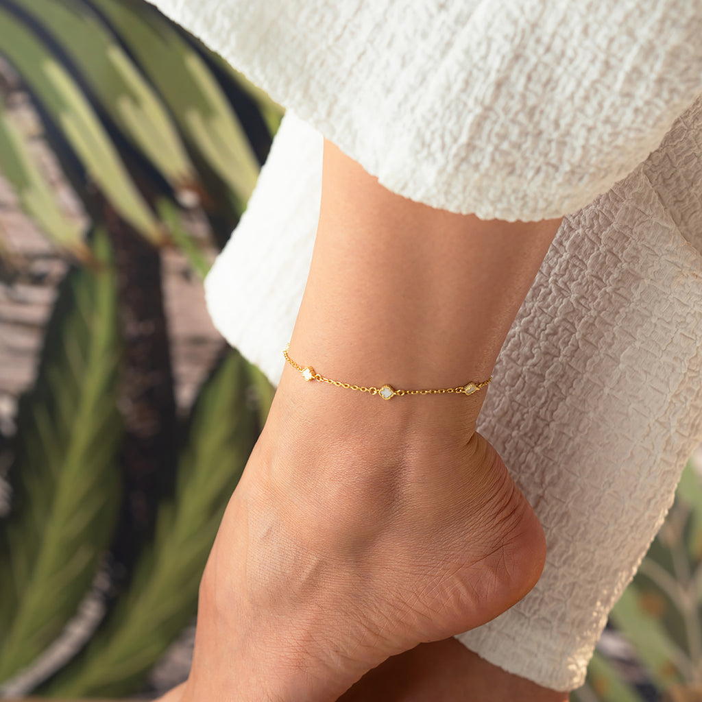 FIRA VIT ANKELBAND | 925 SILVER