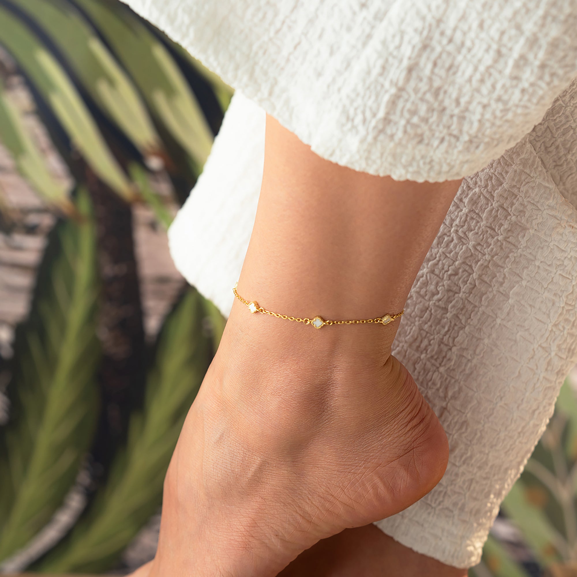 FIRA VIT ANKELBAND | 925 SILVER