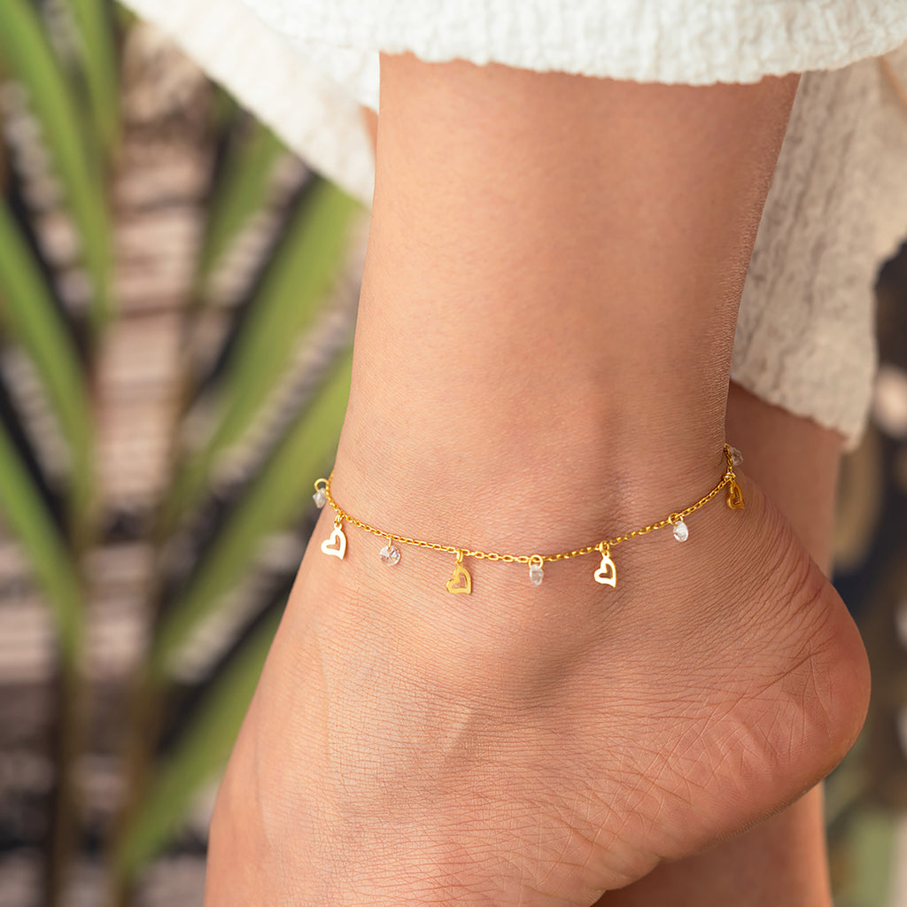 YONA HJÄRTA ANKLET | 925 SILVER