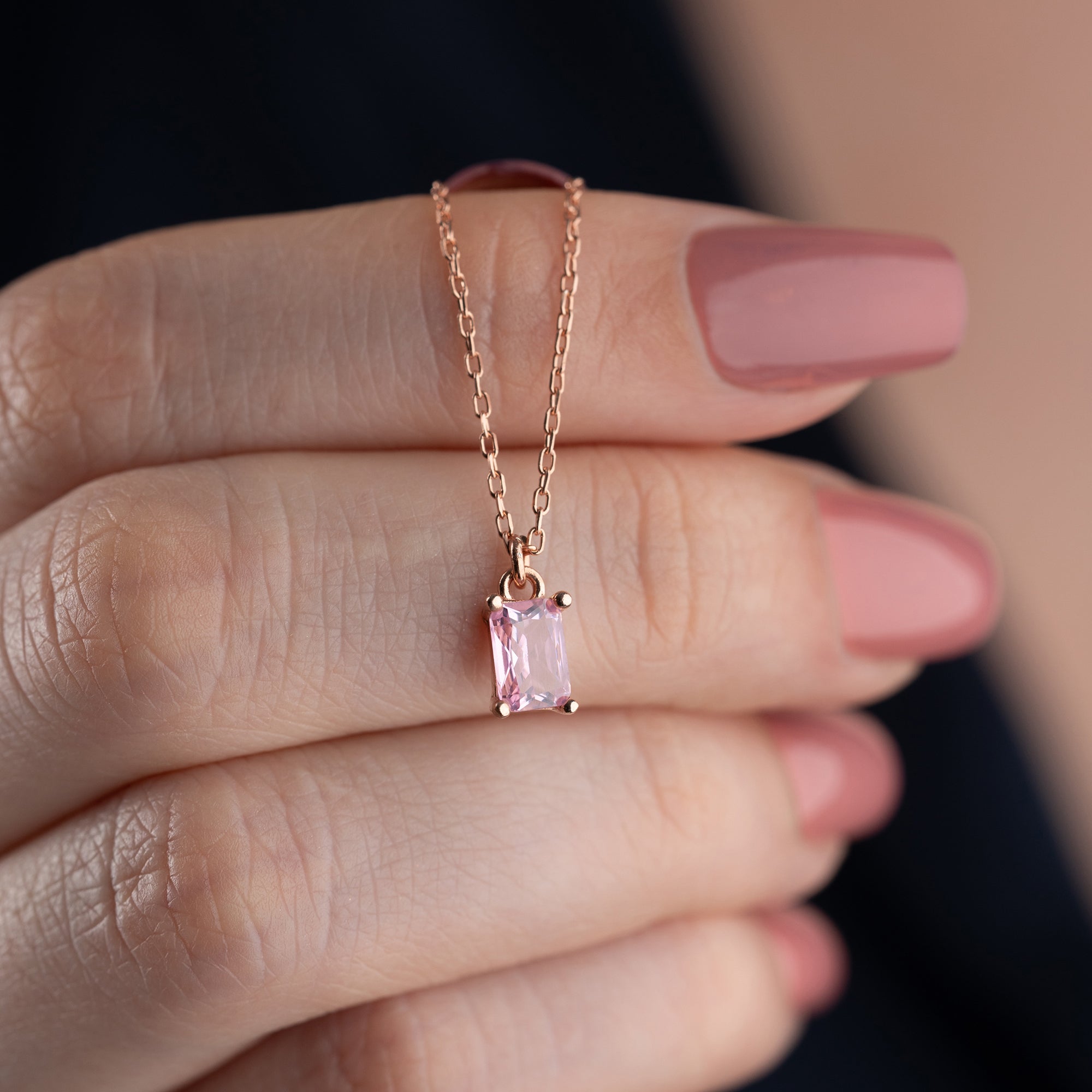 ROSA BAGUETTEHALSBAND | 925 SILVER