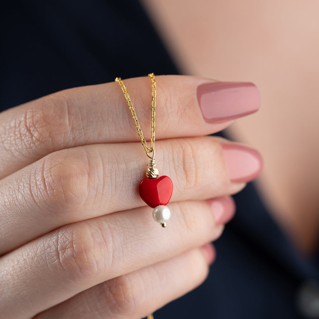 HJÄRTA PÄRL KRAGE | 925 SILVER