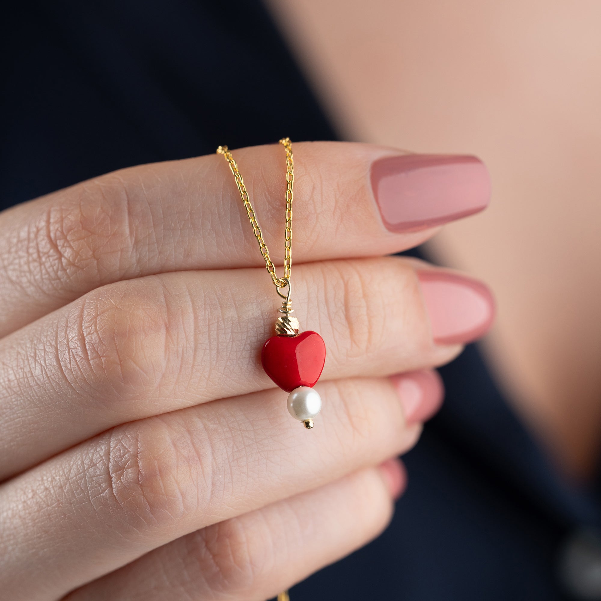 HJÄRTA PÄRL KRAGE | 925 SILVER