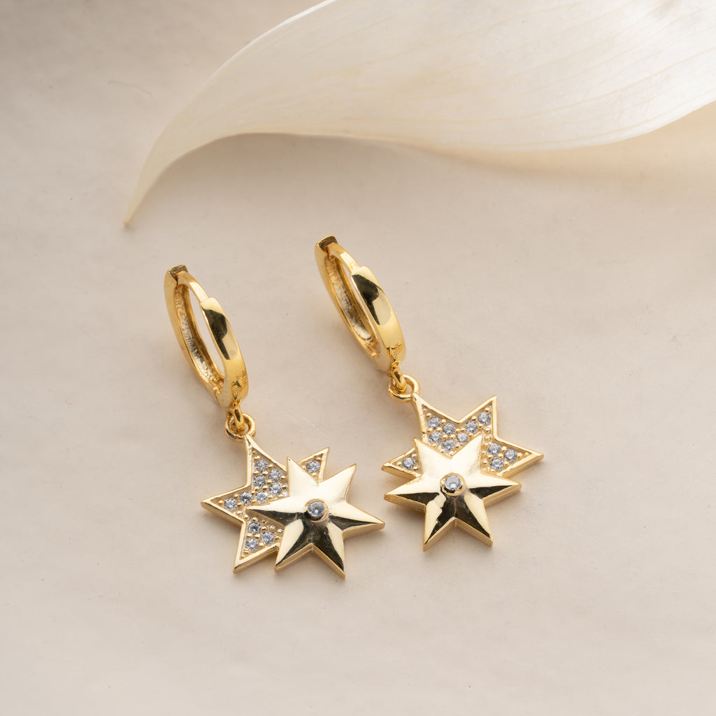 DUBBELSTJÄRNÖRÖRHÄNGEN | 925 SILVER