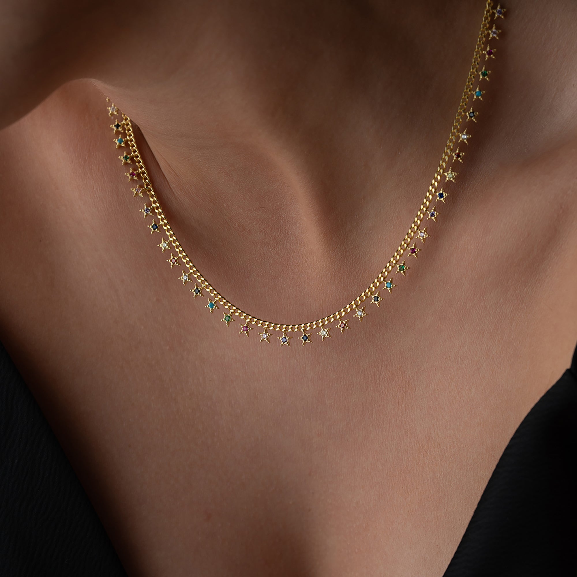 MIE STERN FÄRGfullt HALSHALSE | 925 SILVER 