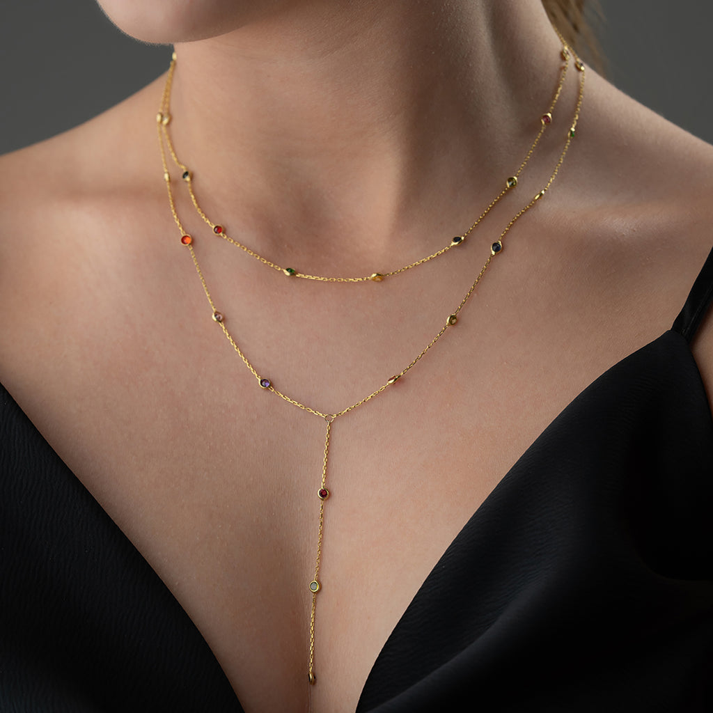 NEE FÄRGFULL KEDJA | 925 SILVER 