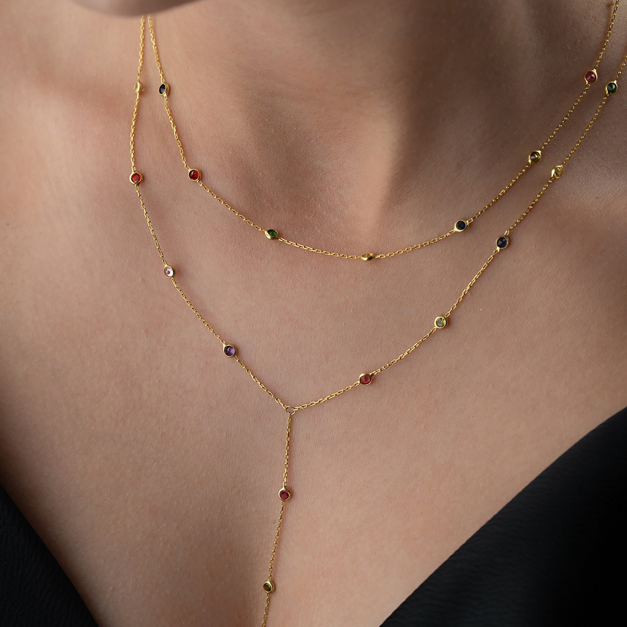 NEE FÄRGFULL KEDJA | 925 SILVER 