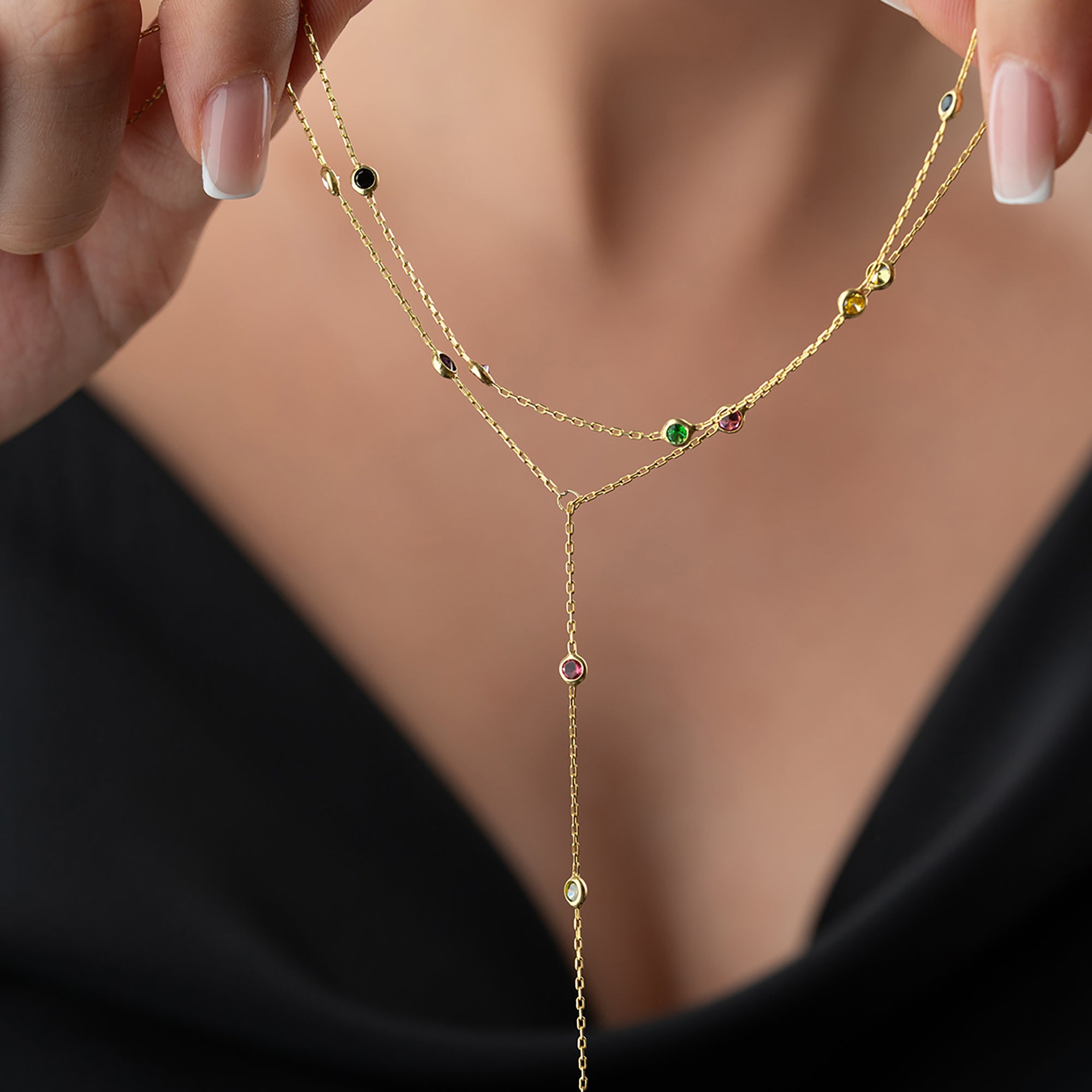 NEE FÄRGFULL KEDJA | 925 SILVER 