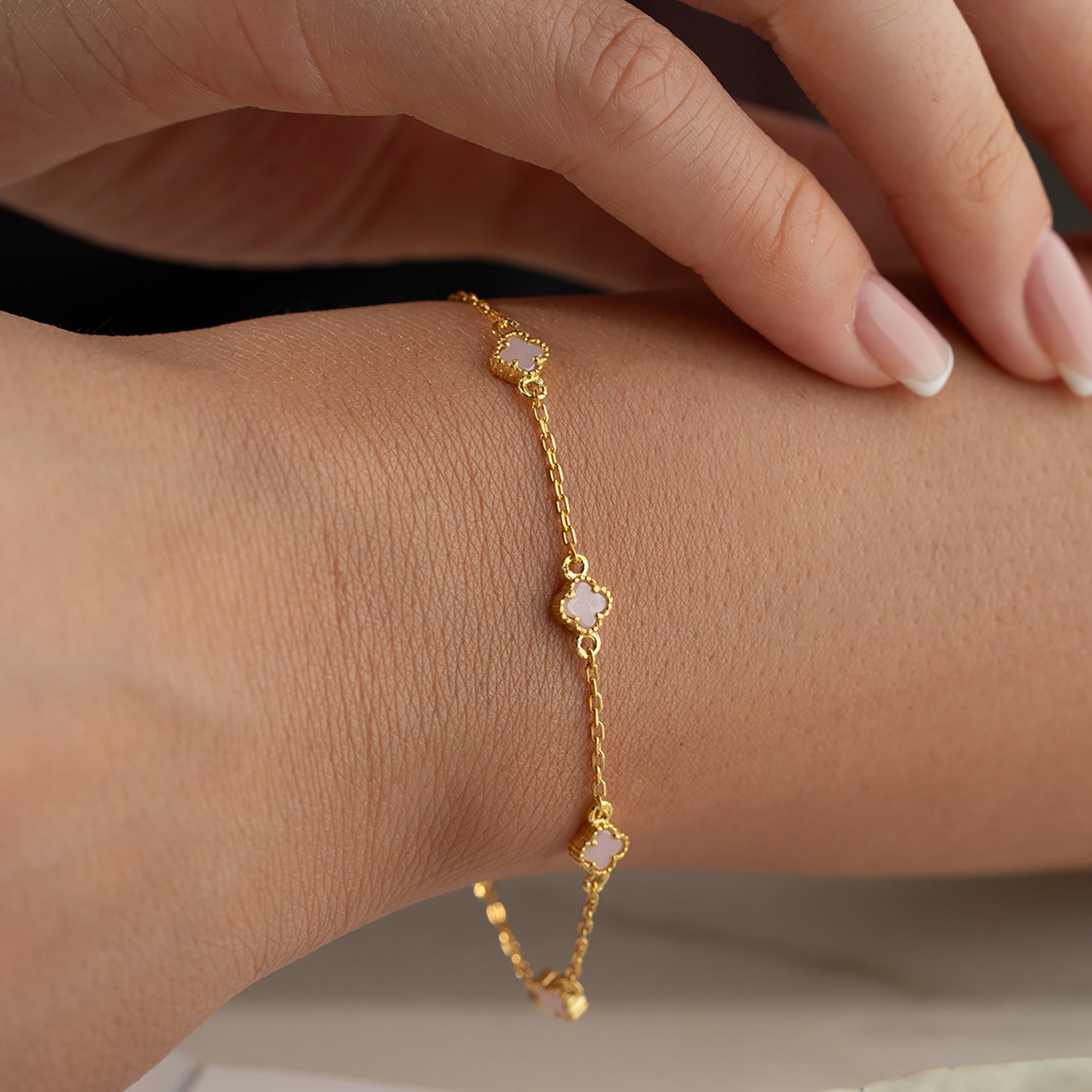 ROSE MINI KLÖVER ARMBAND | 925 SILVER