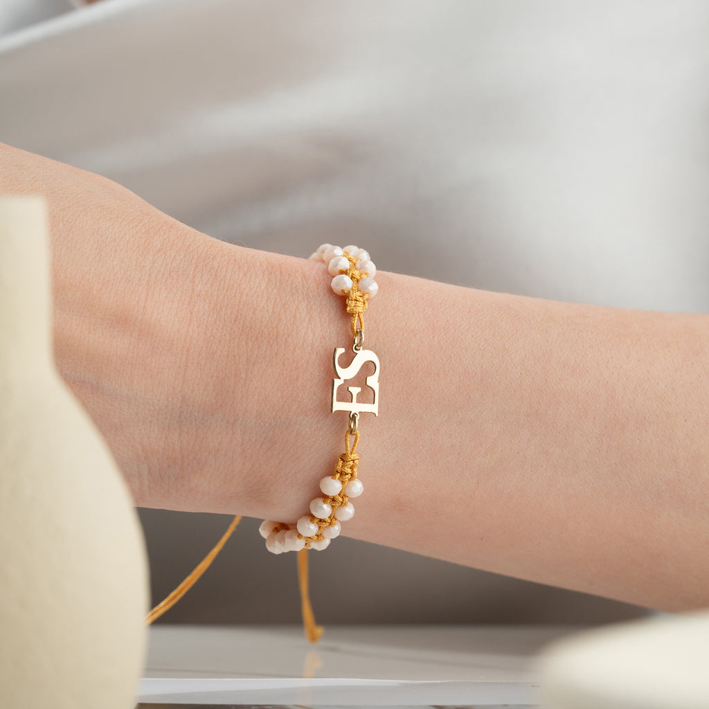 ARMBAND MED VIOLETTA INITIALER | 925 SILVER