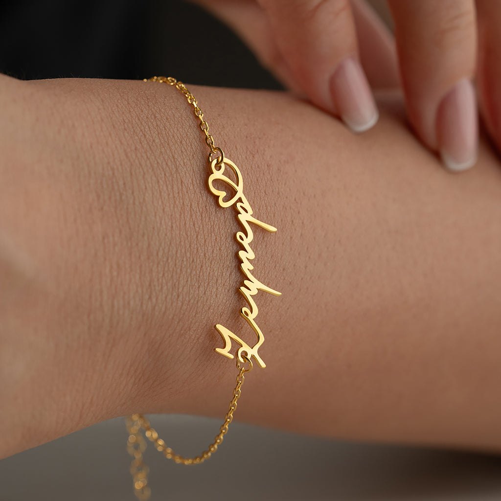 HJÄRTA NAMN ARMBAND | 925 SILVER