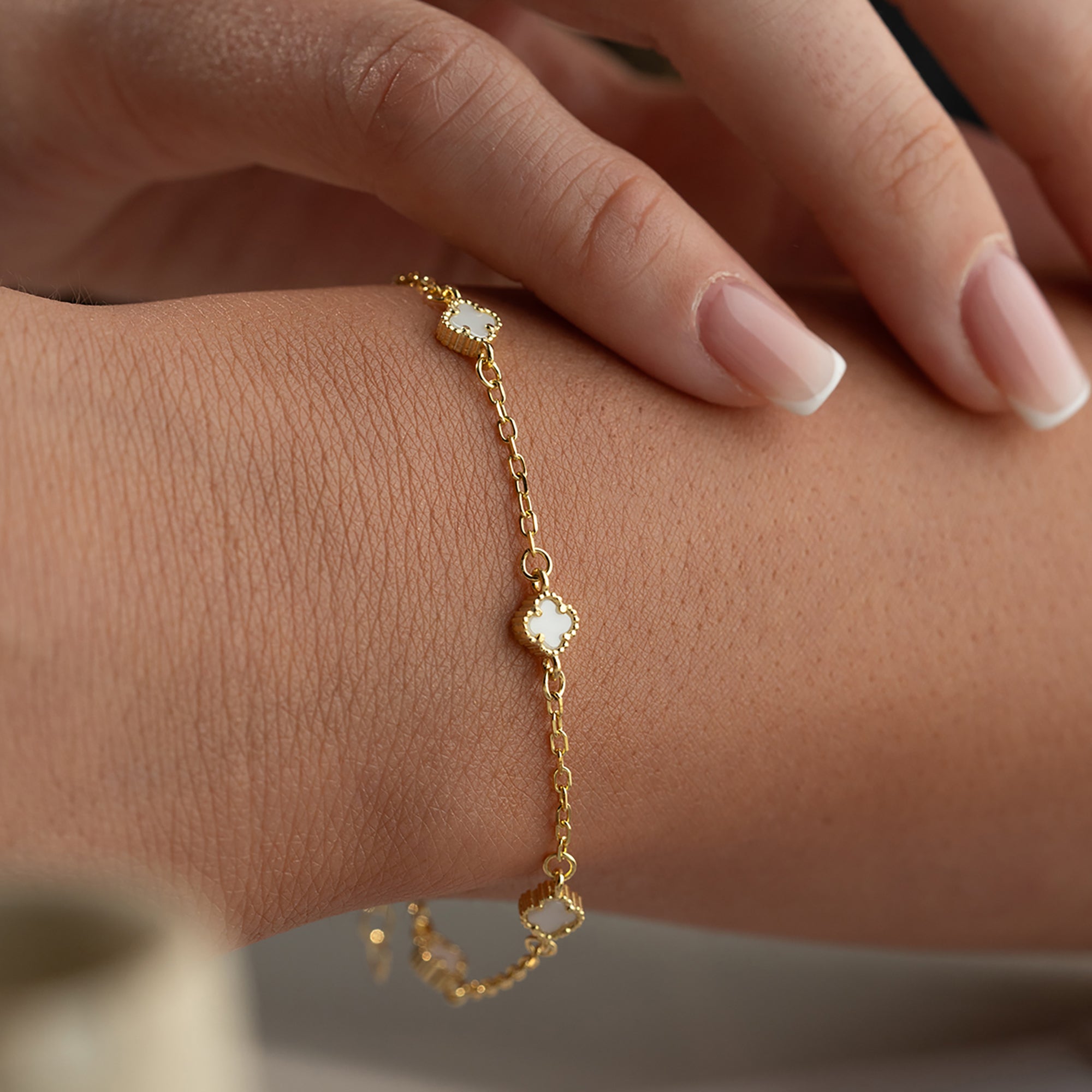 MINIMALT VITKLÖVERARMBAND | 925 SILVER