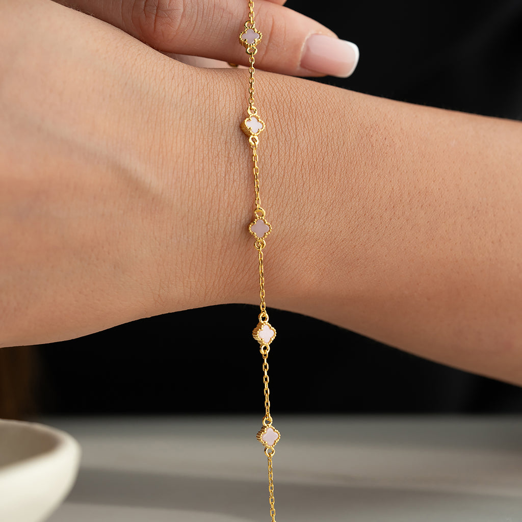 ROSE MINI KLÖVER ARMBAND | 925 SILVER