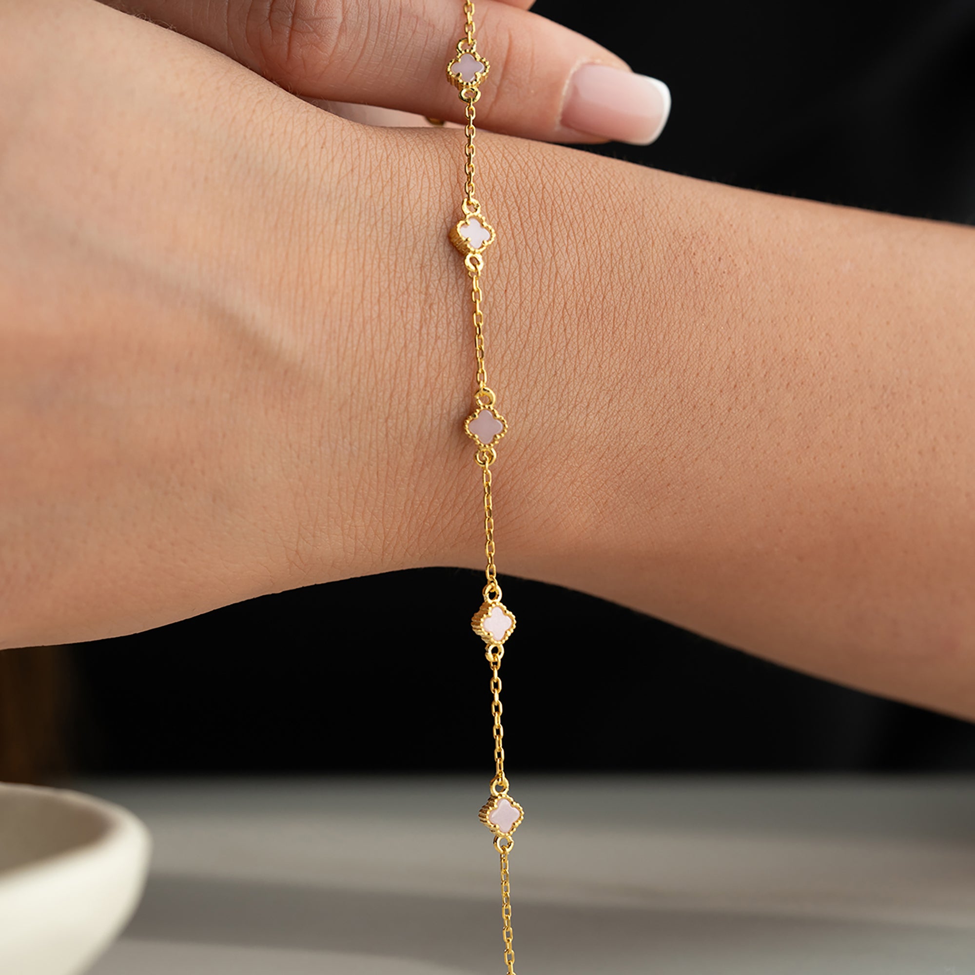 ROSE MINI KLÖVER ARMBAND | 925 SILVER