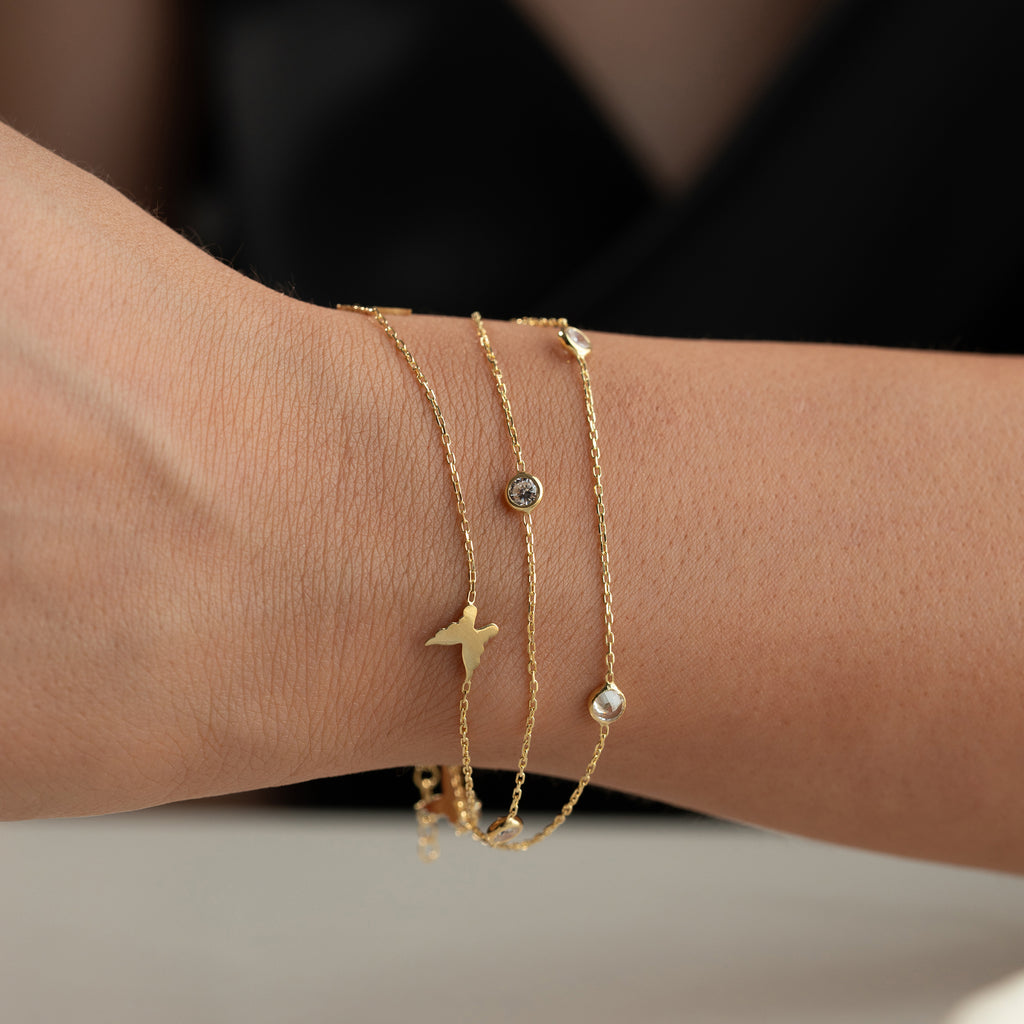 ARMBAND MED FJÄRILSSTEN | 925 SILVER