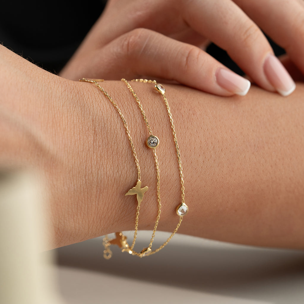 ARMBAND MED FJÄRILSSTEN | 925 SILVER