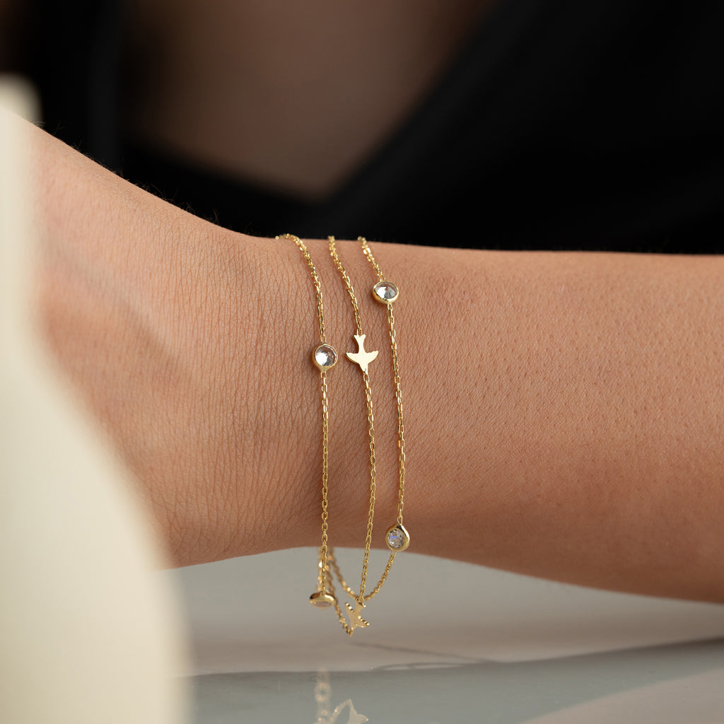 ARMBAND FÅGEL STEN | 925 SILVER