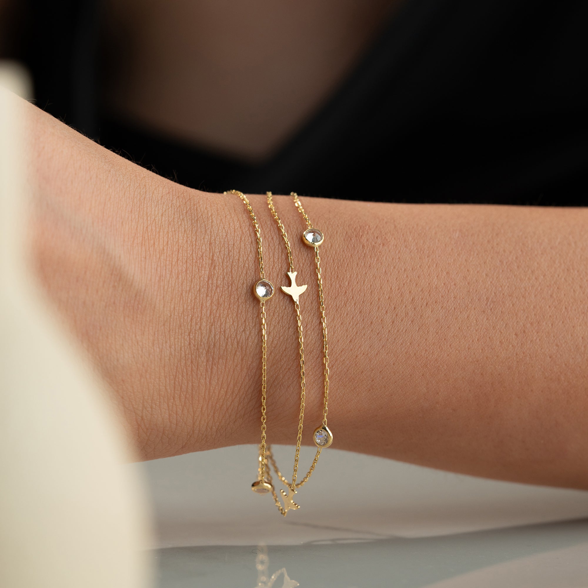 ARMBAND FÅGEL STEN | 925 SILVER