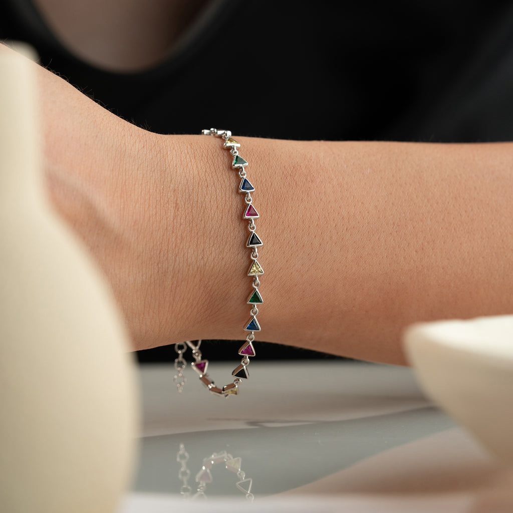 RÖD FÄRGFULL ARMBAND | 925 SILVER