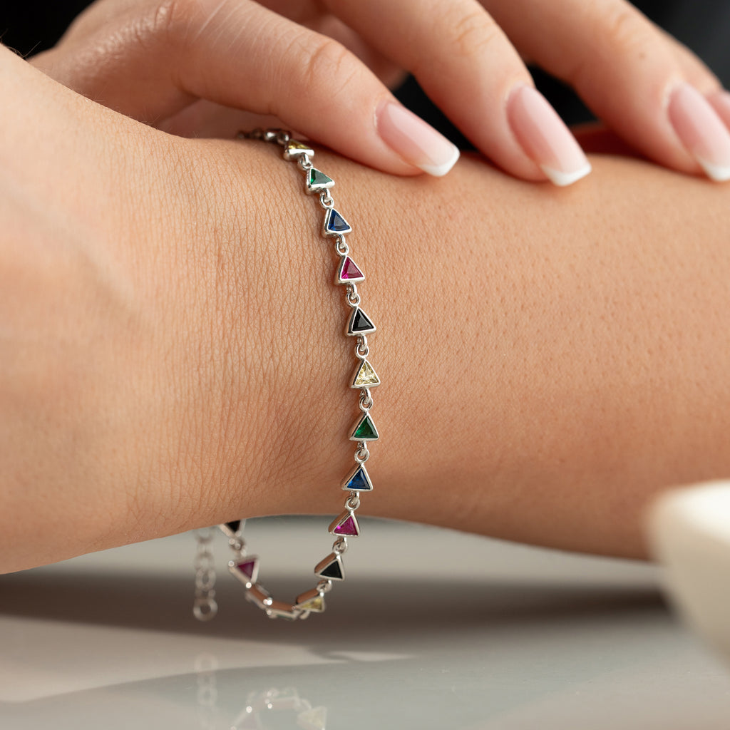 RÖD FÄRGFULL ARMBAND | 925 SILVER