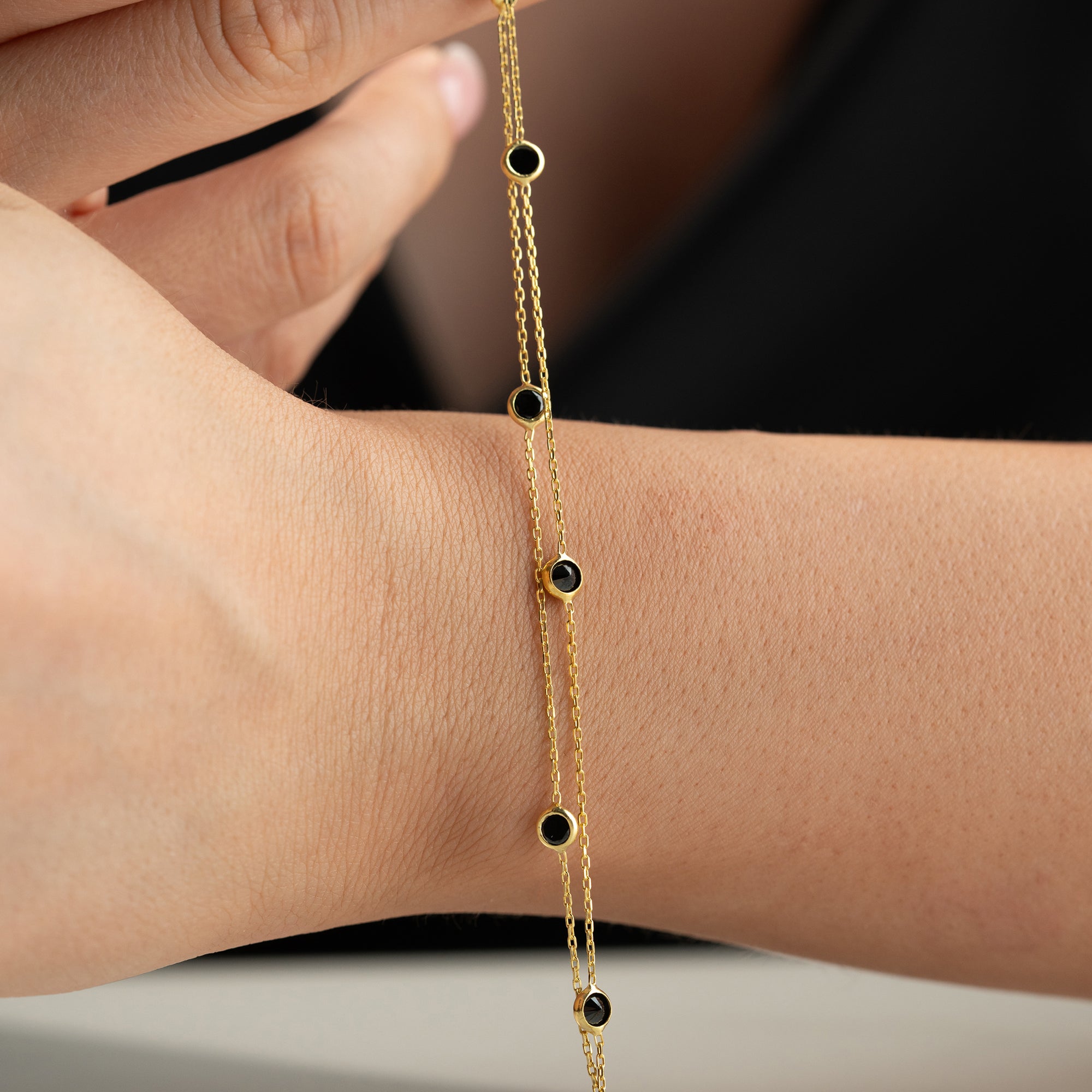 SVART TENU ARMBAND | 925 SILVER