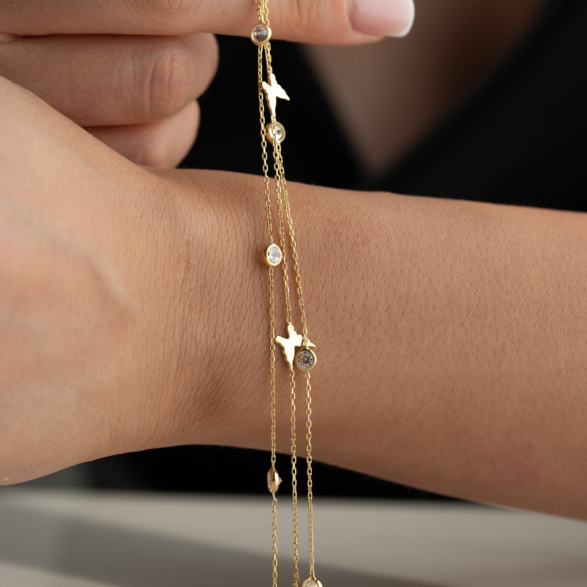 ARMBAND MED FJÄRILSSTEN | 925 SILVER